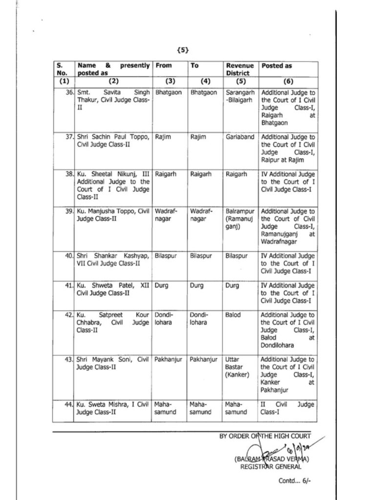 Officers Transfer 2024, Transfer 2024, Officers Transfer, Judge Transfer