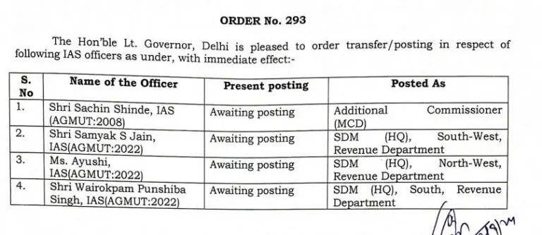 IAS Transfer 2024, Delhi IAS Transfer, IAS Transfer List